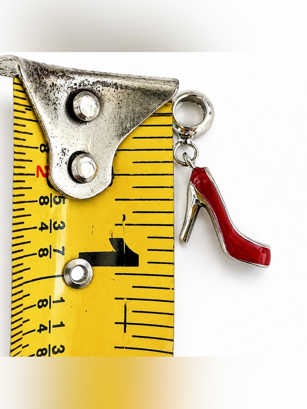 Silver Red High Heel Stiletto Charm - Picture 5 of 5